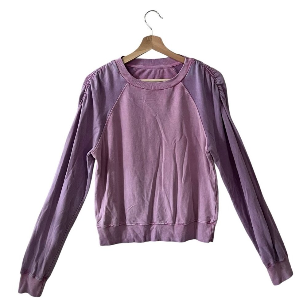 T.LA Ruched Sweatshirt Truly Madly Deeply Pink French Terry Burnout Garment Dyed - Picture 8 of 16